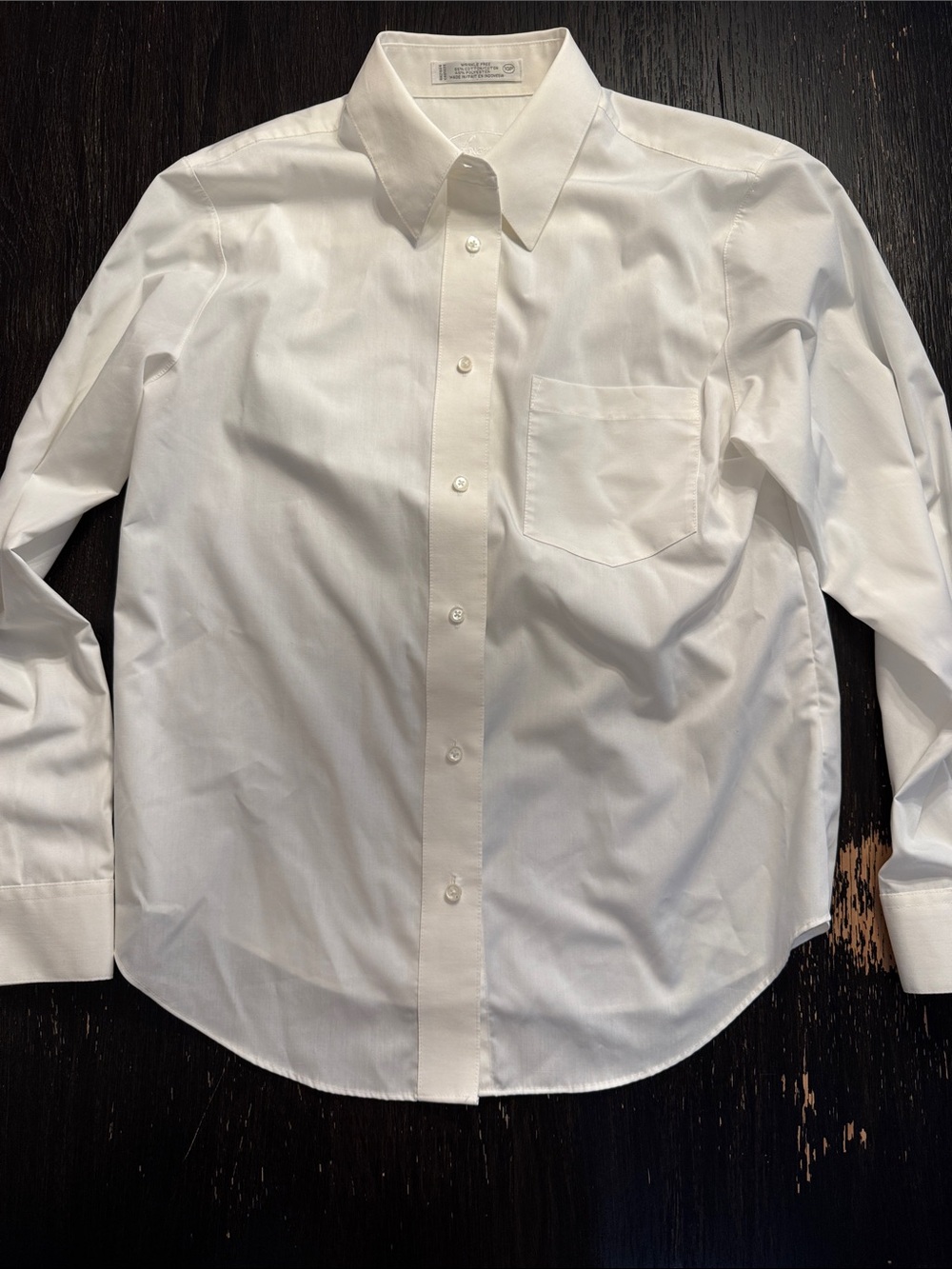 Foxcroft Women's White Button Down Shirt with Pocket Relaxed Boyfriend